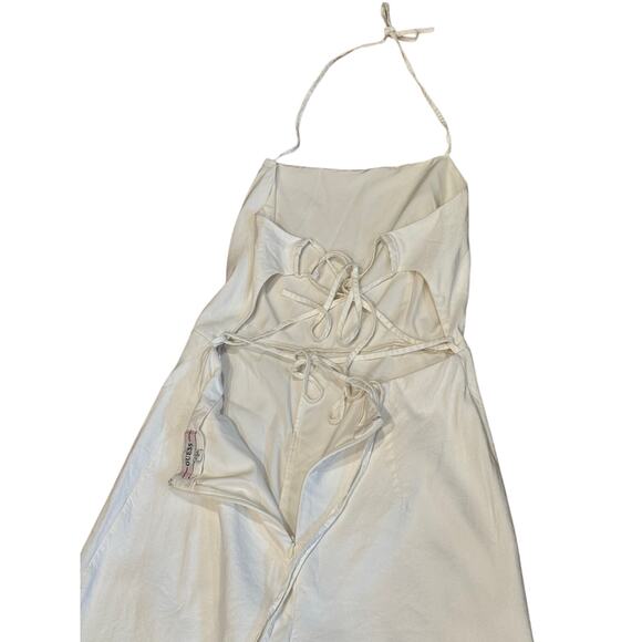 Guess Women's 10 Kora White Linen blend backless jumpsuit Classic Formal Party - Picture 7 of 14